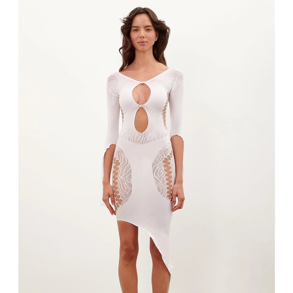 Poster Girl Charlotte Asymmetrical Dress in White